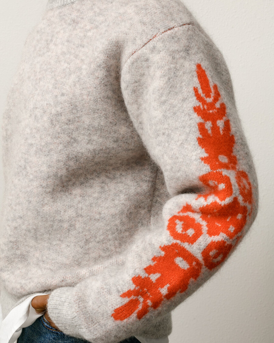mohair-blumenpullover