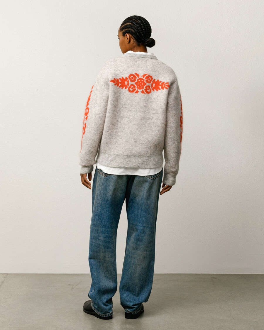 mohair-blumenpullover