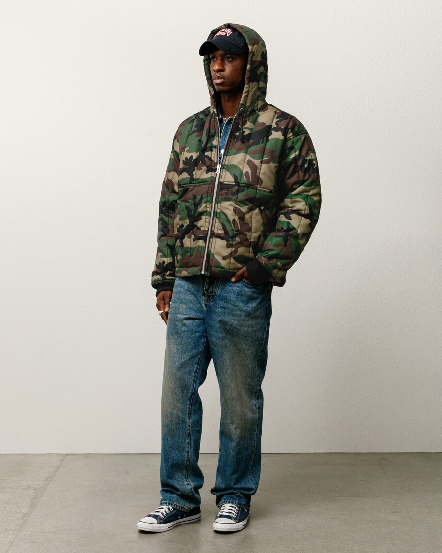 gesteppte nylon-arbeitsjacke