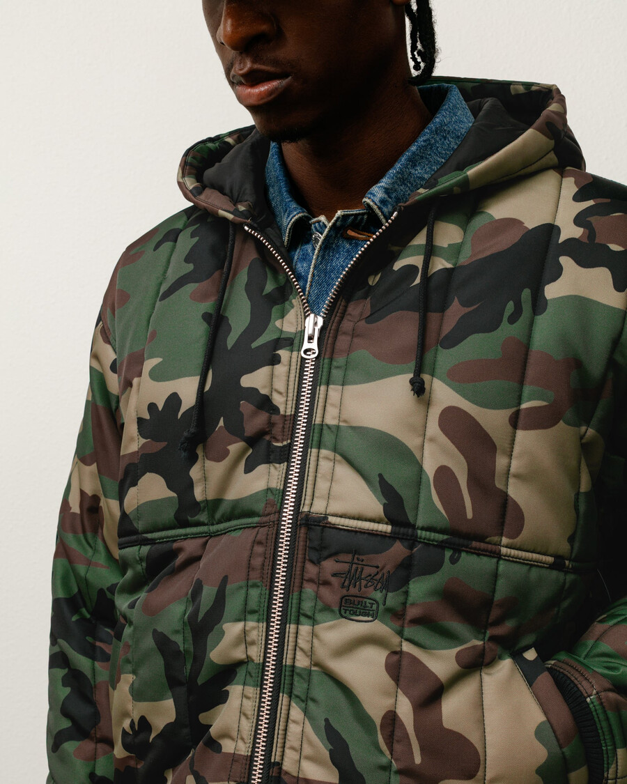 gesteppte nylon-arbeitsjacke