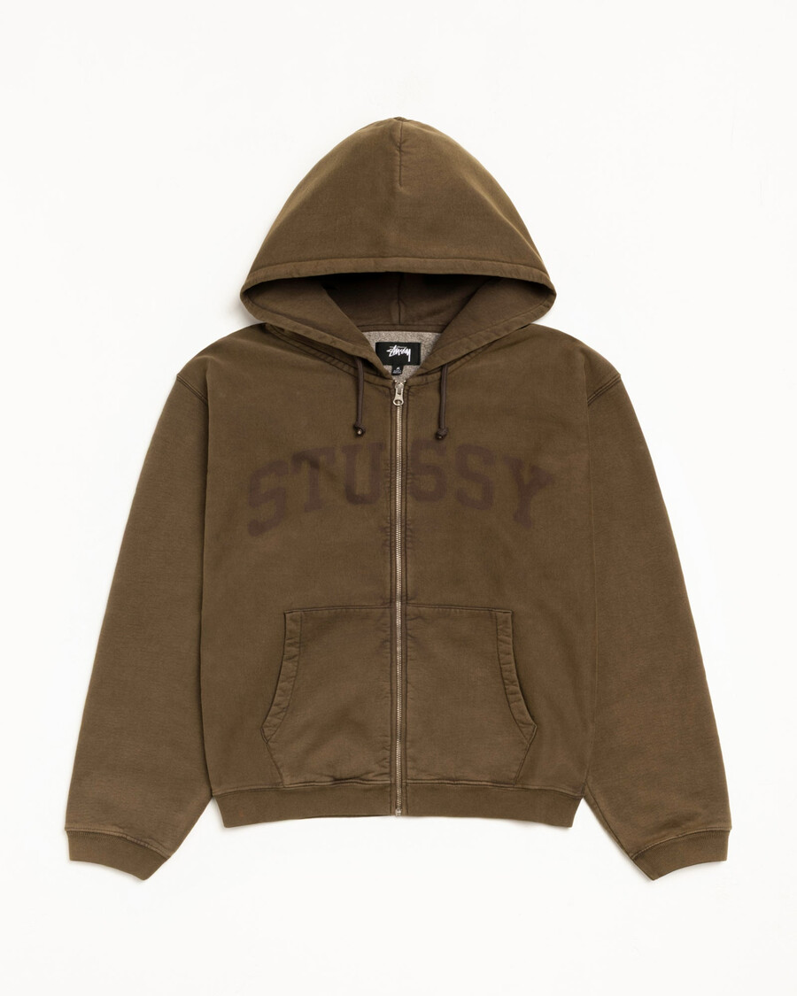 kapuzenpullover mit reißverschluss und verblasstem grafikmuster