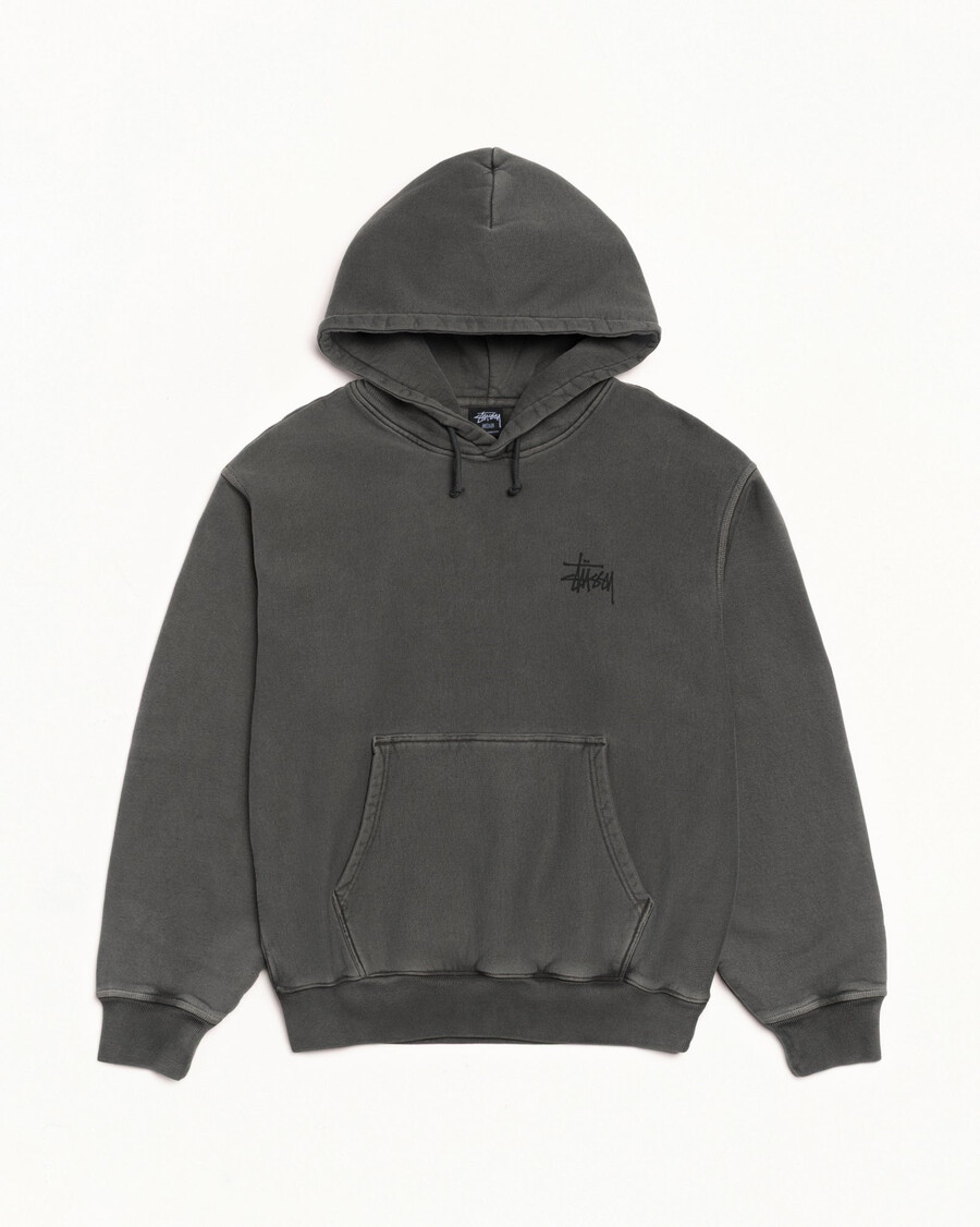 basic stüssy hoodie pigmentgefärbt