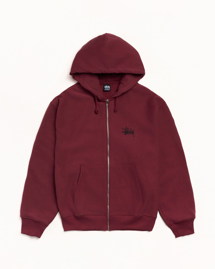 stüssy basic zip hoodie