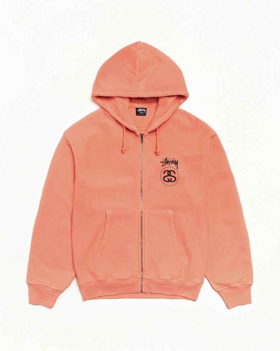 stock link zip hoodie pigment dyed
