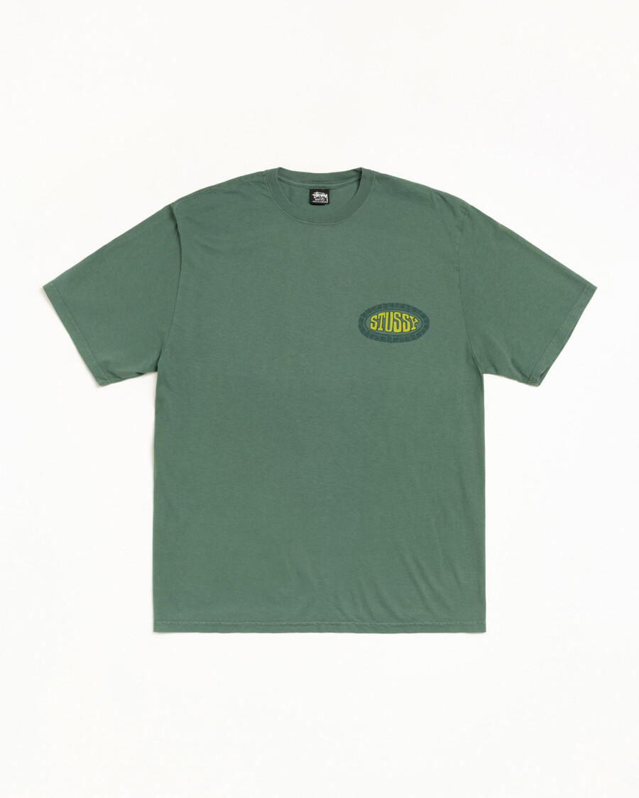 fliese oval tee pigment gefärbt